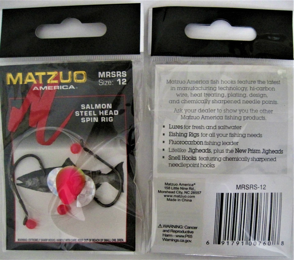 Cuatro paquetes de plataformas giratorias de pesca Matzuo MRSRS-12 Salmon Steelhead dos anzuelos Foto 1 de 1