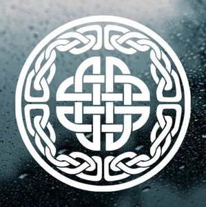 Celtic Knotwork Circle with Knot Vinyl Decal | Irish Gaelic | Die Cut Sticker - Picture 1 of 5