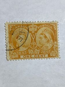1897 Canada 1 Cent Queen Victoria Jubilee Scott #51. Nice old stamp!