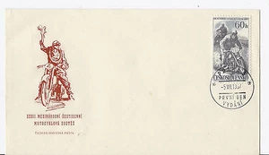 1957 Czechoslovakia SC 815, 32nd International Motorcycle Races FDC - Picture 1 of 2
