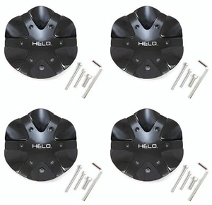 4 Helo Gloss Black Wheel Center Hub Caps for 5/6Lug HE891 - Picture 1 of 4