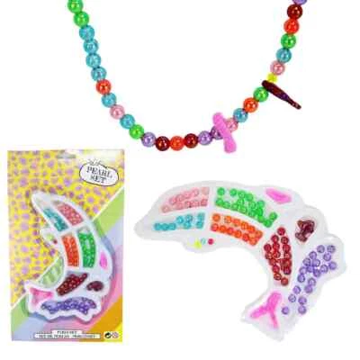 Perlen Set Mädchen Delfin auf Karte, Perlenset für Armbänder, Bastelset Mädchen - Bild 1 von 4