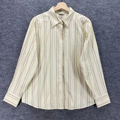 Eddie Bauer Shirt Men XL Beige Striped Button Up Collared Wrinkle Resistant - Image 1 of 4
