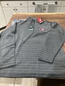 MENS MLS Chicago Fire Soccer 1/4 ZIP SWEATER TOP GRAY M MEDIUM NWT - Picture 1 of 5
