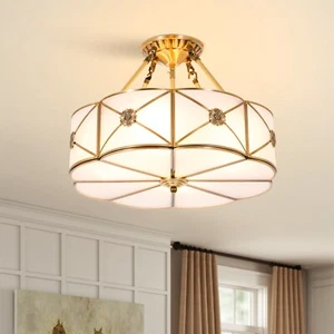 Semi Flush Mount Ceiling Light for Dining Room Living Room Bedroom - Picture 1 of 18