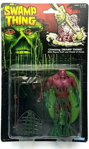 DC Climbing Swamp Thing With Bayou Staff & Shield Of Reeds Kenner (Mint On Card) Cover