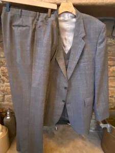 VTG 70'sJohnny Carson 3 Piece Suit Mens 42R 38x33 Dark Gray ElegantPreppyWedding - Picture 1 of 18