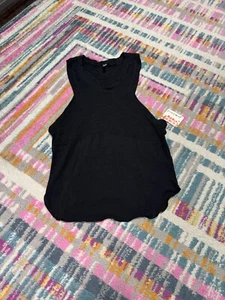 Free People Movement schwarzes Tanktop Größe Small gewellter Saum leichter Stretch - Bild 1 von 9