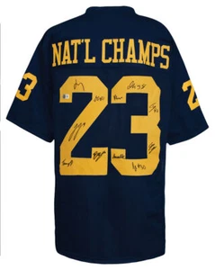 2023 Michigan Team Signed Navy Custom Jersey (McCarthy + 10 Sigs) -(BECKETT COA) - Picture 1 of 2