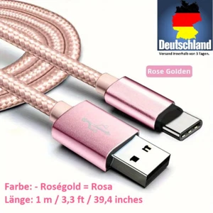USB C Charger Cable 1m Lead Data Lead Fast Charging Lead For Samsung Xiaomi OnePlus - Picture 1 of 20