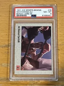 Muhammad Ali 1991 AW Sports Boxing #36 PSA 8 BONUS CARD #5 appena classificato 9/22 - Foto 1 di 2