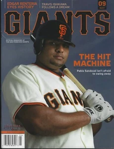 May 2009 San Francisco Giants Magazine/Program - Pablo "Kung Fu Panda" Sandoval - Foto 1 di 3