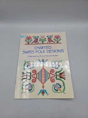 Dover Needlework Series CHARTED SWISS FOLK DESIGNS Cross Stitch Embroidery - Image 1 of 4