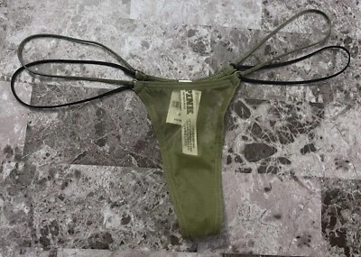 VICTORIA'S SECRET PINK GREEN SHEER MESH DOUBLE STRAPPY SIDE TINY THONG PANTIES - Image 1 of 4