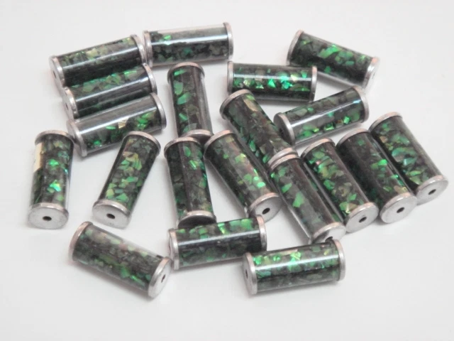 20 PIEZAS TUBO VIDRIO VERDE CUENTAS ABALORIOS #T-132 Foto 1 de 2