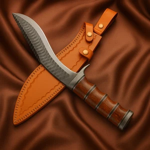 Handgefertigtes Bowie-Messer Survival Jagdmesser J2 stahl Lederscheide Survival - Picture 1 of 3