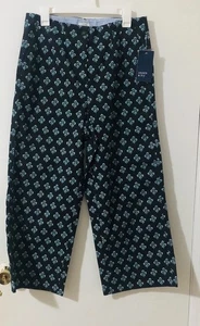 Crown & Ivy Women’s Pants Navy Blue Floral Style Straight Ankle Stretch Size 10 - Picture 1 of 3