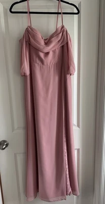 Azazie Women's pink rosette Saige Bridesmaid/Special Occasion/Wedding Guest/Prom - Image 1 of 3