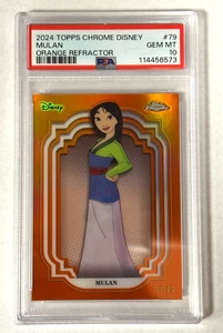 Mulan /25 Orange Refractor PSA 10 GEM MT 2024 Topps Chrome Disney #79 POP 1 - Picture 1 of 2