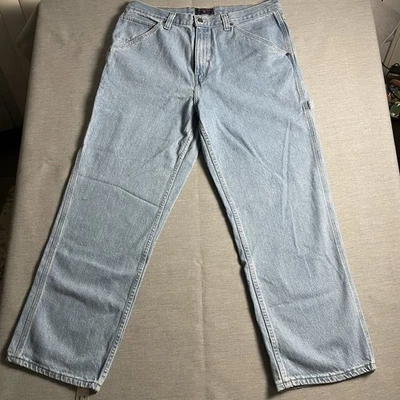 Saddlebred 男式牛仔裤 38x30 木匠经典 LT 蓝色牛仔棉全新带标签全新 — 第 1/4 张图片