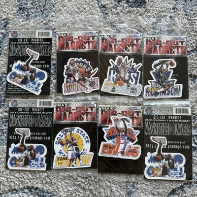 Lot of 8 Vintage 90s NBA Pro Magnets Die Cut Hardaway Ewing Glenn Robinson RARE - Image 1 of 4