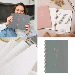 Cuaderno de encuadernación de doble cable 120 páginas forrado ancho para escribir 14,8x21 cm - Imagen 1 de 11