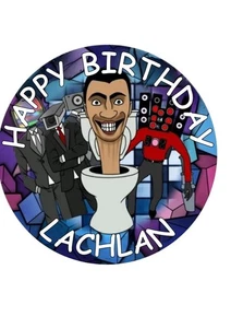 Skibidi Toilet Rizz Personalised Edible Cake Topper Multiple Sizes Available - Bild 1 von 1