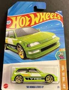 Honda Civic EF 1/10 HW 2025 28/250 '90 Hot Wheels: años 70 vs. años 90 ~ envío en caja gratis - Imagen 1 de 9