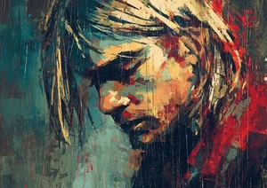 2025  Kurt Cobain 1/1 ART SKETCH CARD ARTIST SIGNED -  ONE OF A KIND - Picture 1 of 2