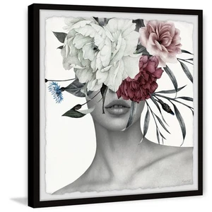 Marmont Hill Trendy Crown Florals Framed Painting Print - Picture 1 of 6