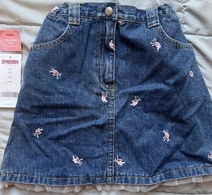 Gymboree Prima Ballerina Shoe Embroidered Denim Skirt Size 8 yrs Cute Kids Skirt - Picture 1 of 3