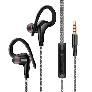 In-Ear Kabelgebunden Sport Lauf Ohrhörer Over Ear Haken Kopfhörer 3,5mm mit Mikrofon H6F8 - Bild 1 von 12