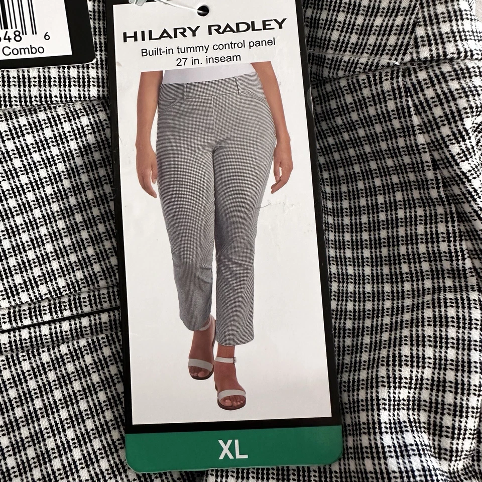 with tags Hillary Radley plaid Black and white pull up dress leggings Size X
