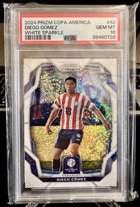 2024 Panini Prizm Copa Diego Gomez Rookie RC White Sparkle PSA 10 POP 1 - Bild 1 von 2