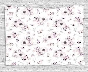 Anemone Flower Tapestry Wall Hanging Art Bedroom Dorm 2 Sizes Ambesonne - Picture 1 of 22