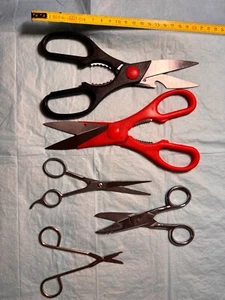 LOT OF 5 SPECIAL SCISSORS. NICE.CONVENIENT. LIGHT. DURABLE.STRONG.GOOD CONDITION - Picture 1 of 24