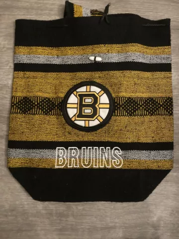 Boston Bruins Cinch Sack Backpack Black Yellow 17” By 15” Cover