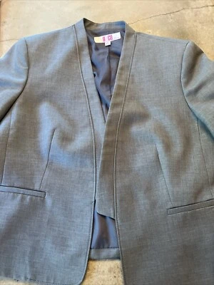 9 & Co Jacket Blazer Women’s Size 12 Long Sleeves Lined Gray Fitted Suit - Image 1 of 4