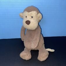 Jellycat Bashful Plush Monkey Brown Toy Lovey Soft Bean Bag Stuffed Animal 8"