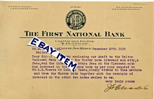 1910 Primer Banco Nacional MEMBRETE Clovis Nuevo México J.S. Edwards REID OLDHAM - Imagen 1 de 1