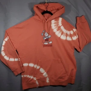 Disney Mickey Mouse Hoodie Mens XXL Orange Tie Dye Sweater Genuine Mousewear 2XL - Picture 1 of 14