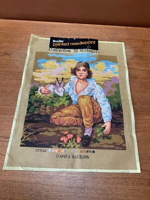 Bucilla Painted Needlepoint Canvas 70544 Boy And Rabbit - Image 1 of 4