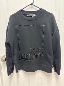 Love Moschino Black Cotton Logo Appliqued Sweatshirt - Size 8 - Picture 1 of 8
