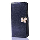 Butterfly Wallet Case Glitter Flip Cover for Samsung S23 S22 S21 S20 S10e S9 S8+
