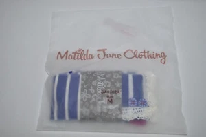 Matilda Jane Striped Clematis Blue Knee-High Socks Size Medium Girls Perfectly - Picture 1 of 1