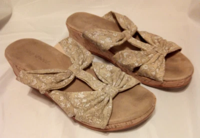 Sandália Easy Street Feminina 7M Plataforma Slip On Slide Cortiça Sapato Cunha Amberlee - Imagem 1 de 4