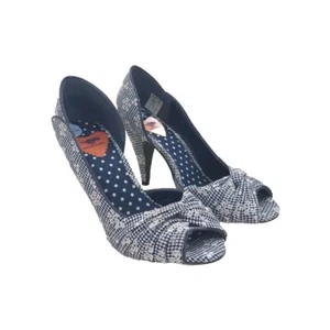 BN Rocket Dog UK Size 6 Blue White Floral Design Stiletto Heel Peep Toe Shoes - Picture 1 of 24