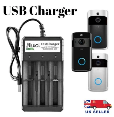 For V5 Wireless WiFi Video Doorbell Smart Camera Door Bell 3 Slot USB Charger - Image 1 of 4