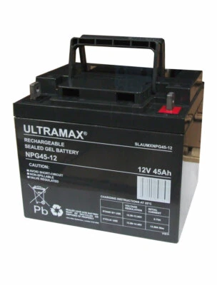 ULTRAMAX NPG45-12 - 12V 45Ah 'AGM' DEEP CYCLE GEL BATTERY - SOLAR POWER STORAGE - Image 1 of 2