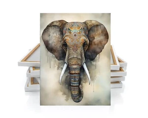 16x20 Tribal Elephant Canvas Print Wall Art - Picture 1 of 8